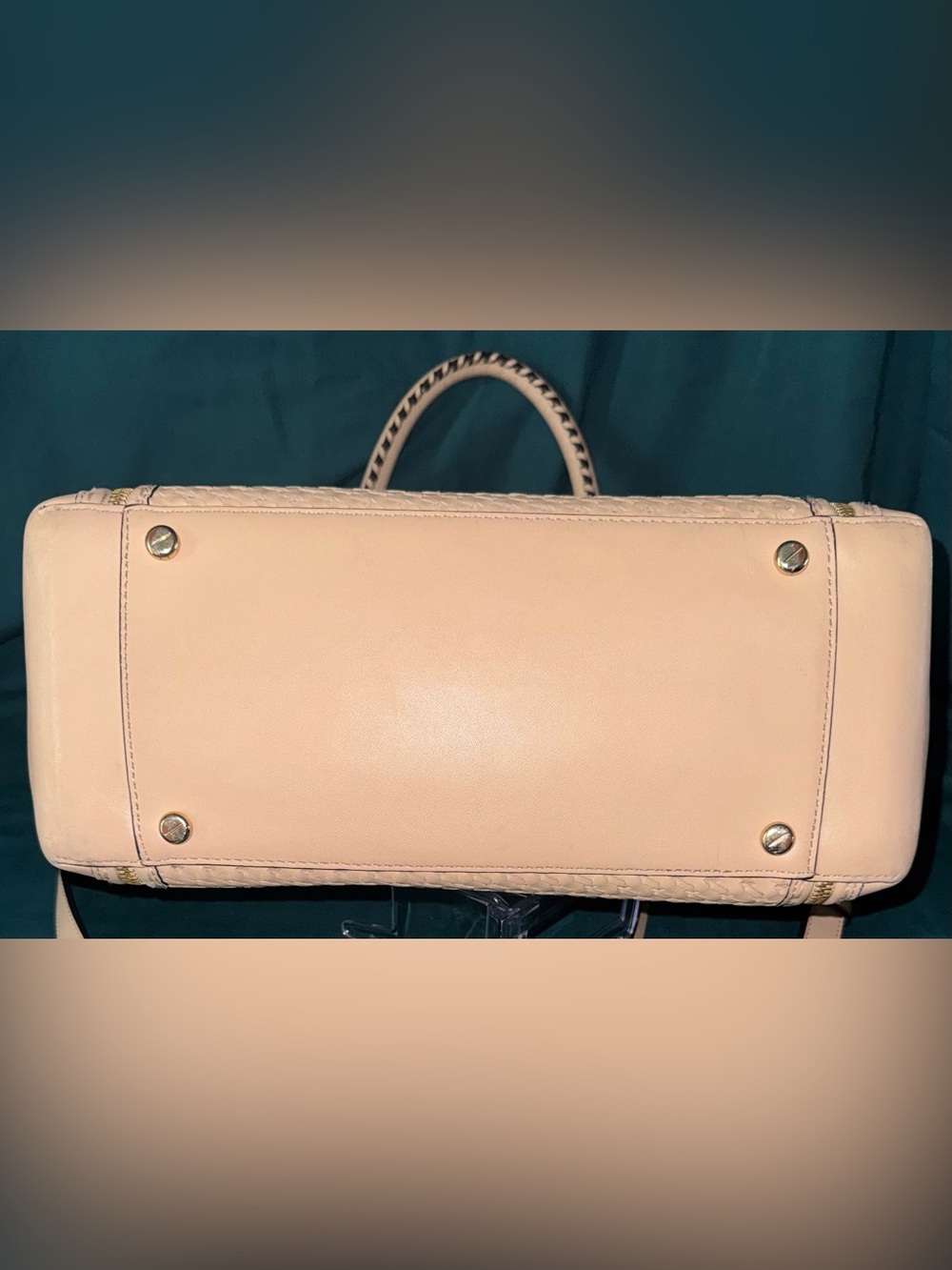 henri bendel Tan Woven Satchel with Gold-Tone Hardware - Picture 7 of 15